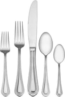 Mikasa Regent Bead 65-Piece Flatware Set for 12, 18/10 Stainless Steel with Serving Utensils
