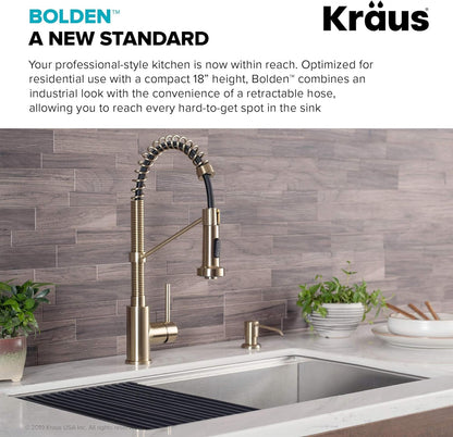 KRAUS Bolden Pull-Down Faucet in Brushed Gold: Elevate Your Kitchen Aesthetics