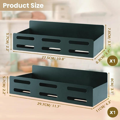 Black Metal Magnetic Rack, Suitable for Spices. for Kitchen Refrigerator and Oven Magnetic Spice Rack