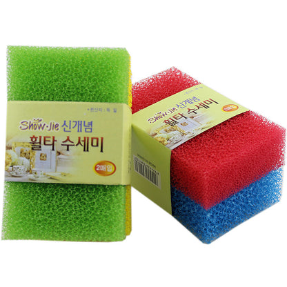 Korean kitchen supplies clean sleeve imitation loofah sponge that wash / oil / cotton 2 piece dish sponge gourd