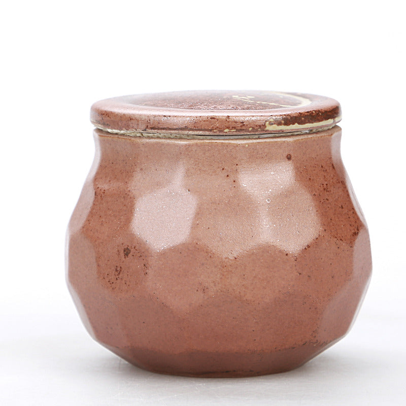 Sealed terracotta tea caddy