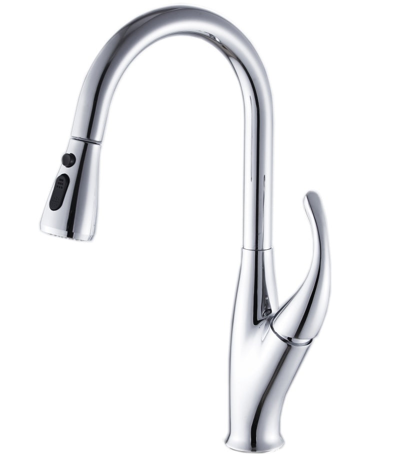 Specifications: Electroplating, Series: Without Inlet Pipe - Kitchen Hot And Cold Pull Faucet