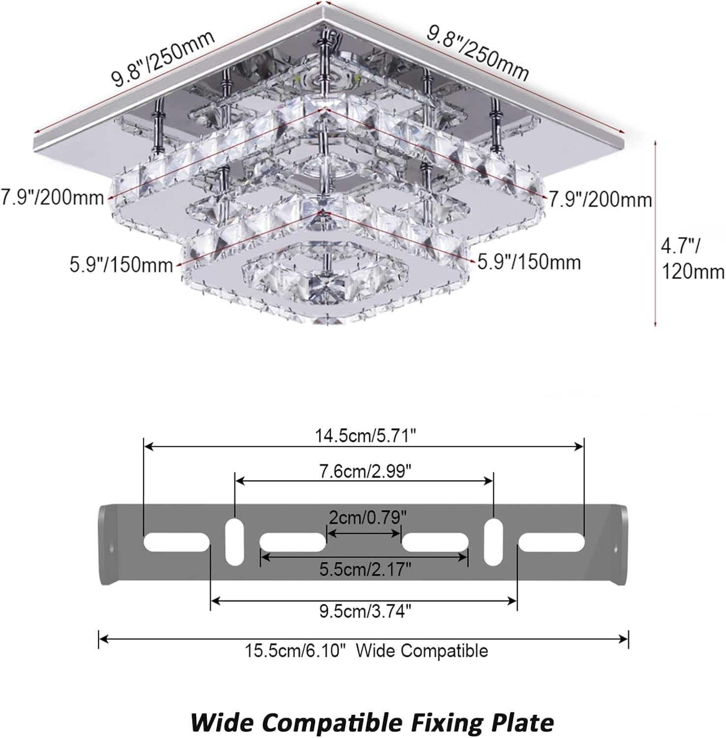 Finktonglan Modern Crystal LED Ceiling Light for Elegant Home Illumination