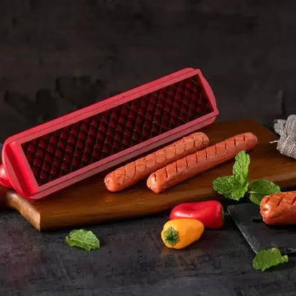 New Design Kitchen Accessories BBQ Stainless Steel Hot Dog Slicing Tools Household Kitchen Supplies Sausage Hot Dog Ham Cutter