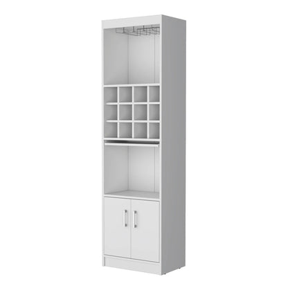 71" White Wood Bar Cabinet With Two Doors
