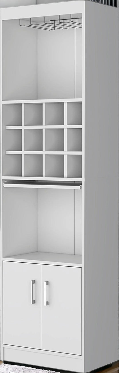 71" White Wood Bar Cabinet With Two Doors