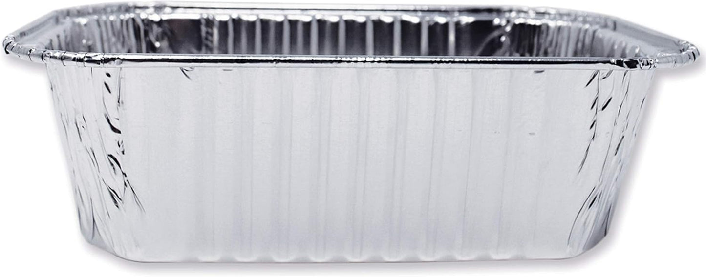 Premium 100-Pack Disposable Aluminum Foil Bread Loaf Baking Pans - 1-Pound Capacity, Mini Size 6" x 3.7" x 2", Extra-Heavy Duty, Oven Safe