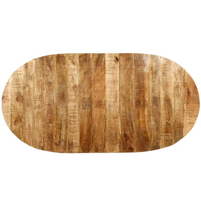 Dining Table Solid Mango Wood and Steel 70.9