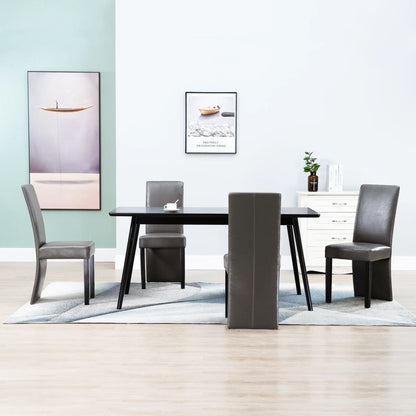 Dining Chairs 4 pcs Gray Faux Leather