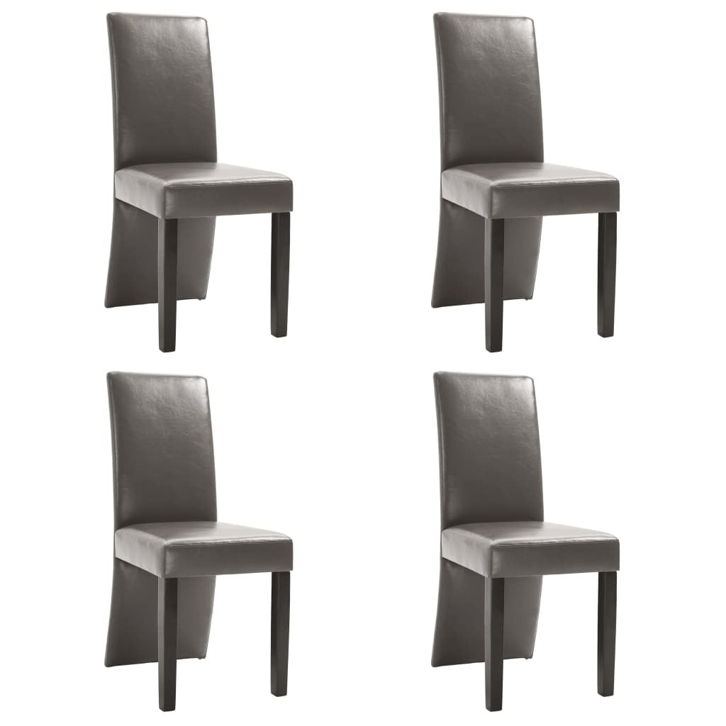 Dining Chairs 4 pcs Gray Faux Leather