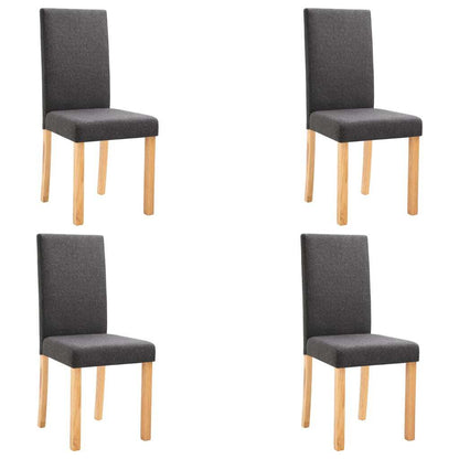 Dining Chairs 4 pcs Dark Gray Fabric