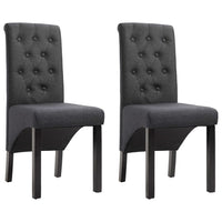Dining Chairs 2 pcs Dark Gray Fabric
