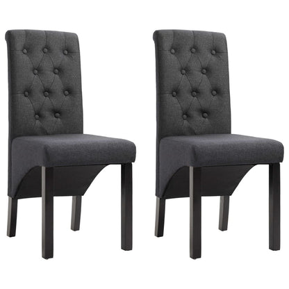 Dining Chairs 2 pcs Dark Gray Fabric