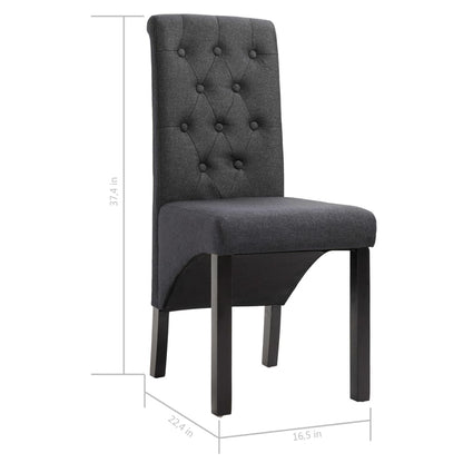 Dining Chairs 2 pcs Dark Gray Fabric