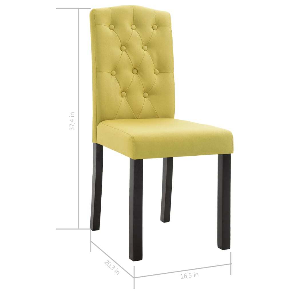 Dining Chairs 2 pcs Green Fabric