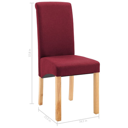Dining Chairs 2 pcs Red Fabric