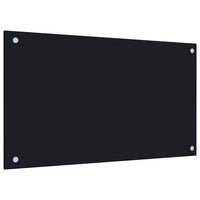 Kitchen Backsplash Black 27.6"x15.7" Tempered Glass