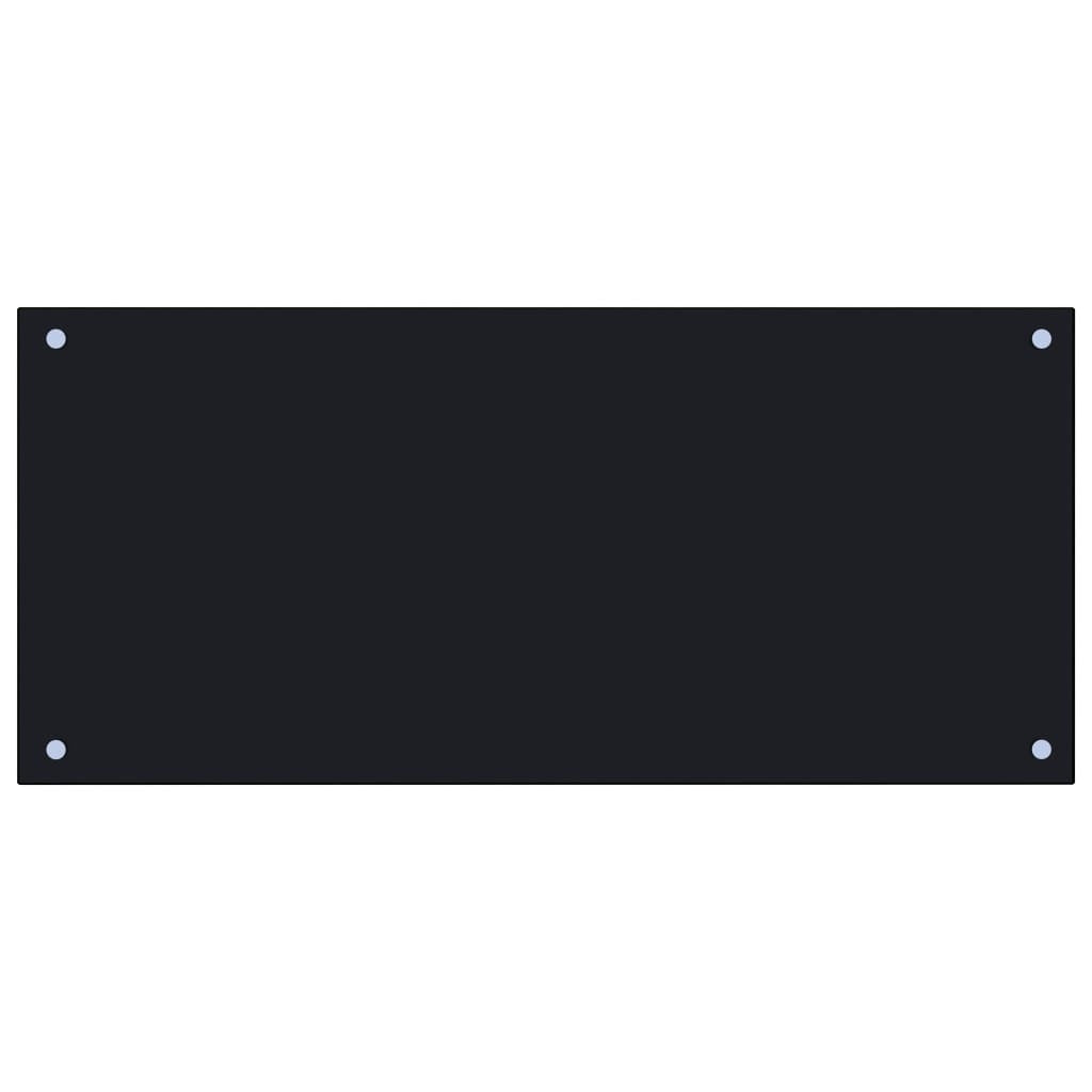 Kitchen Backsplash Black 35.4"x15.7" Tempered Glass