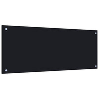Kitchen Backsplash Black 39.4"x15.7" Tempered Glass