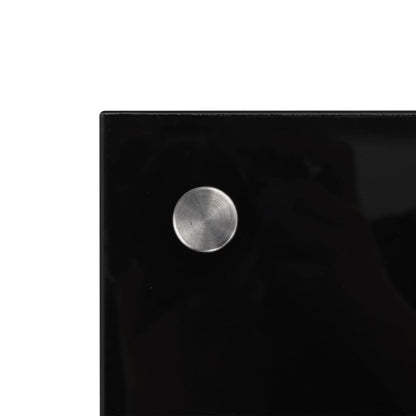 Kitchen Backsplash Black 39.4"x15.7" Tempered Glass