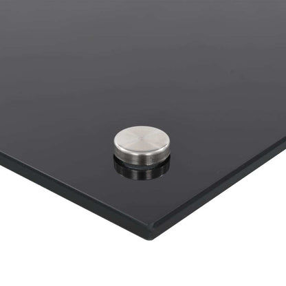 Kitchen Backsplash Black 39.4"x15.7" Tempered Glass