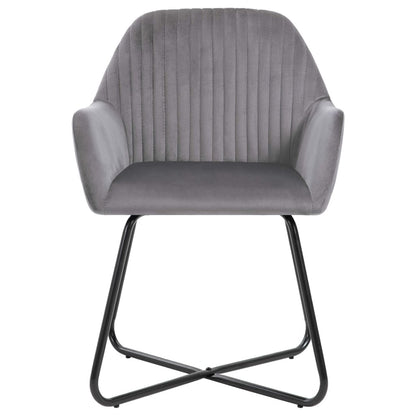 Dining Chairs 2 pcs Gray Velvet