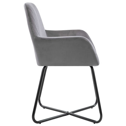 Dining Chairs 2 pcs Gray Velvet