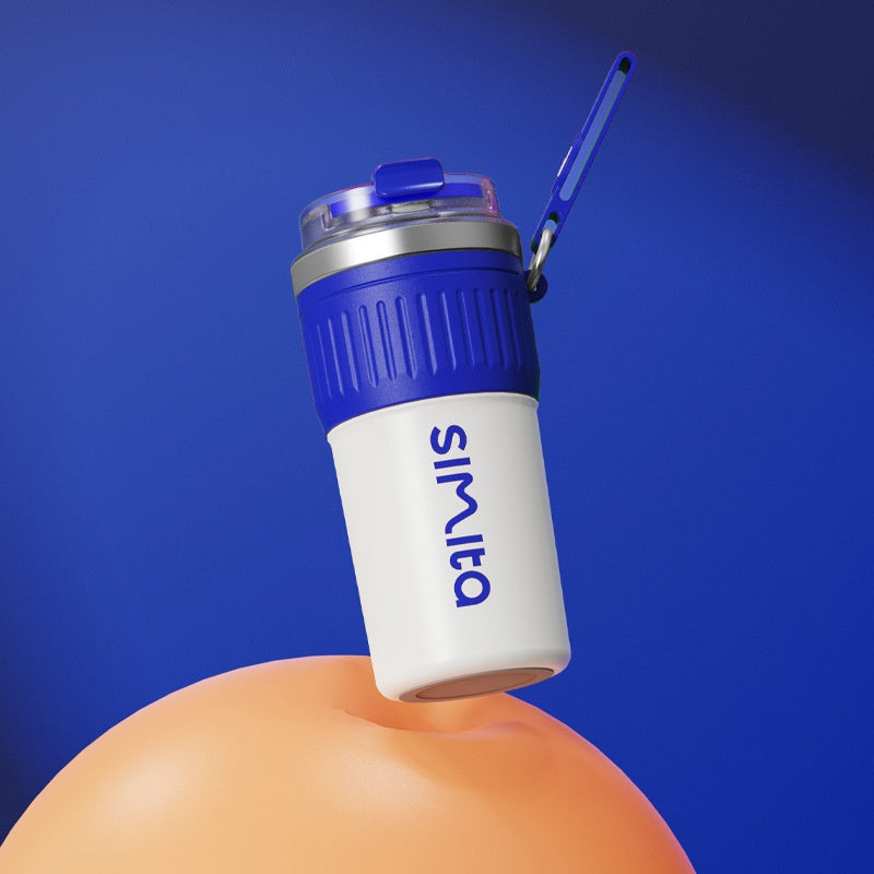 Color: Blue, Capacity: 500ml - Portable Stainless Steel Cold Insulation Handle Coffee Cup