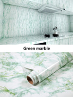 Color: Green marble, Size: 300x60cm - Artificial Marble Self-adhesive  Sticker