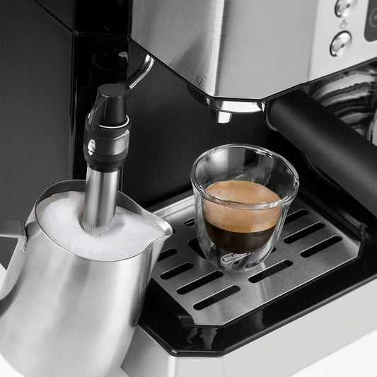 All-in-One Combination Coffee Maker & Espresso Machine + Advanced Adjustable Milk Frother for Cappuccino & Latte