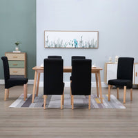 Dining Chairs 6 pcs Black Fabric