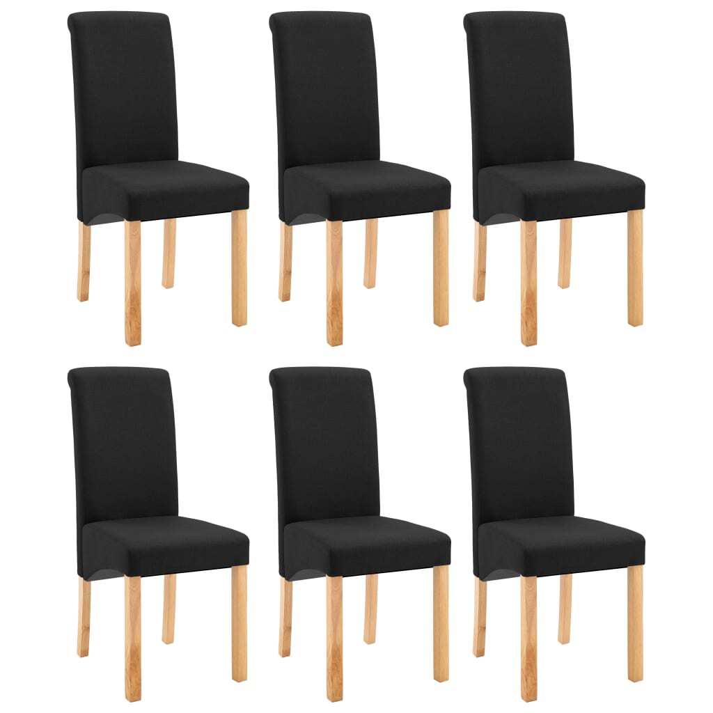 Dining Chairs 6 pcs Black Fabric