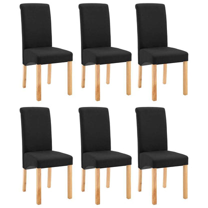 Dining Chairs 6 pcs Black Fabric