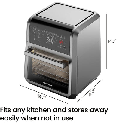 Chefman Exacttemp 12 Qt Air Fryer, Black - Automatic Shutoff, Digital Display