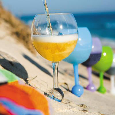 Beach red wine glass