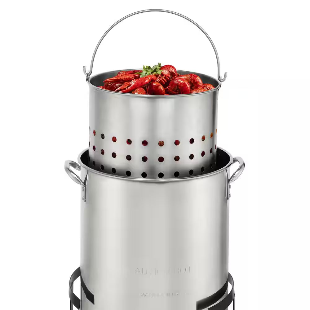 2-Piece Set 50 Qt. Aluminum Turkey Fryer