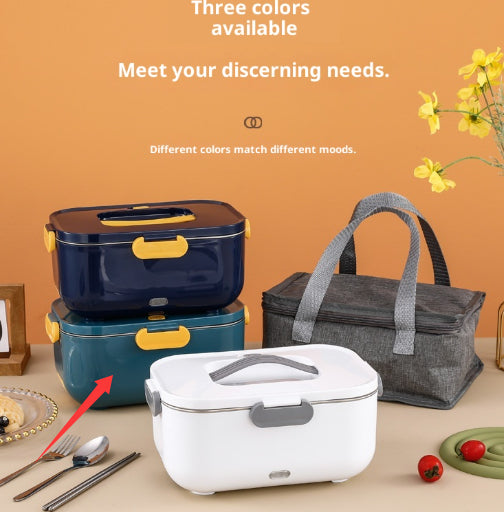 Color: Dark Green, Power supply: US-SET 2, STYLE:  - Electric Lunch Box No Water Injection Heating Lunch Box