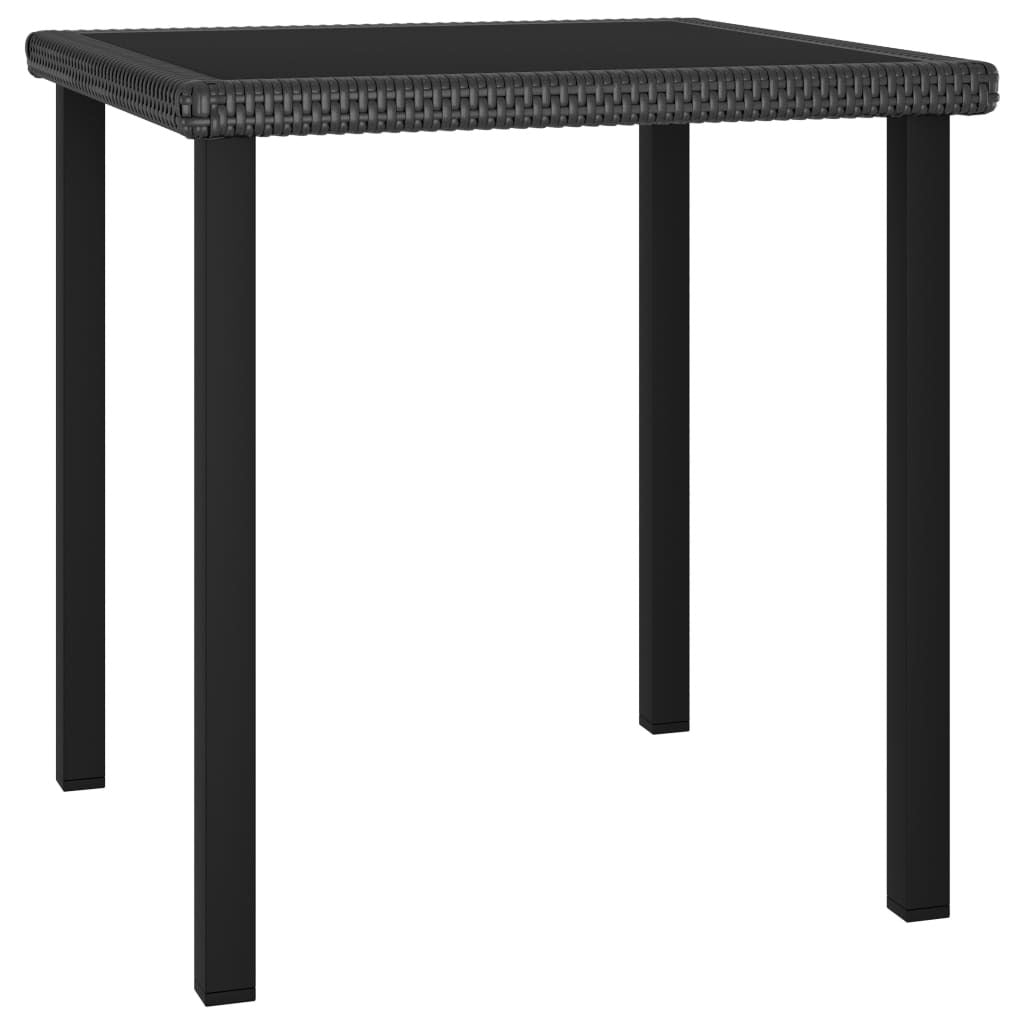 5 Piece Patio Dining Set Poly Rattan Black