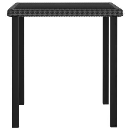 5 Piece Patio Dining Set Poly Rattan Black