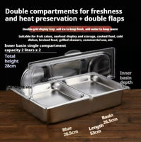 Style: Style 14 - Stainless Steel Dining Plate Display Box With Cold Insulation, Dust Prevention, And Moisture Resistance