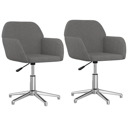 Swivel Dining Chairs 2 pcs Light Gray Fabric
