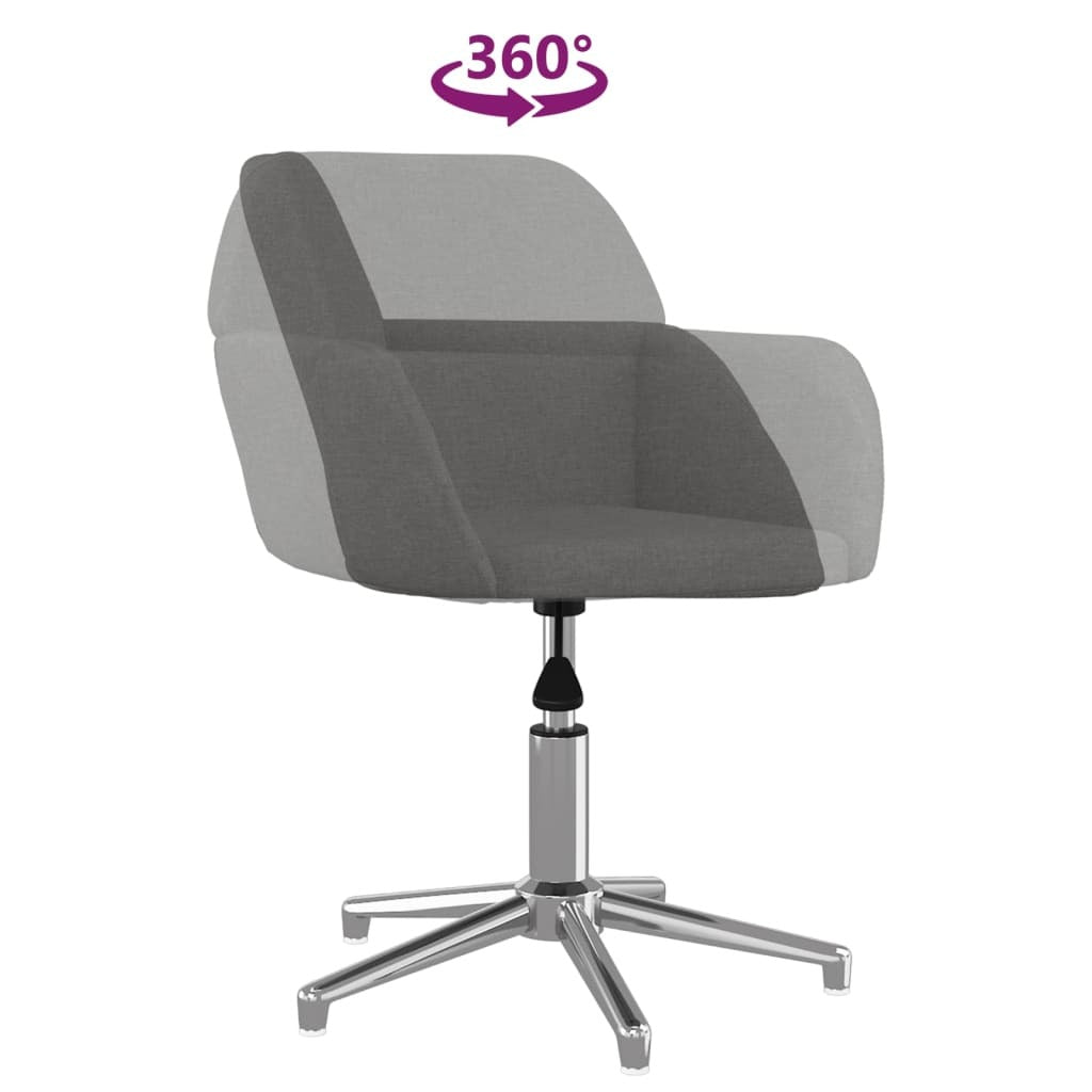 Swivel Dining Chairs 2 pcs Light Gray Fabric