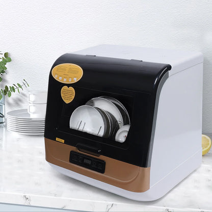 Miumaeov Portable Countertop Dishwasher 4 Washing Programs Display Automatic Dishwashing