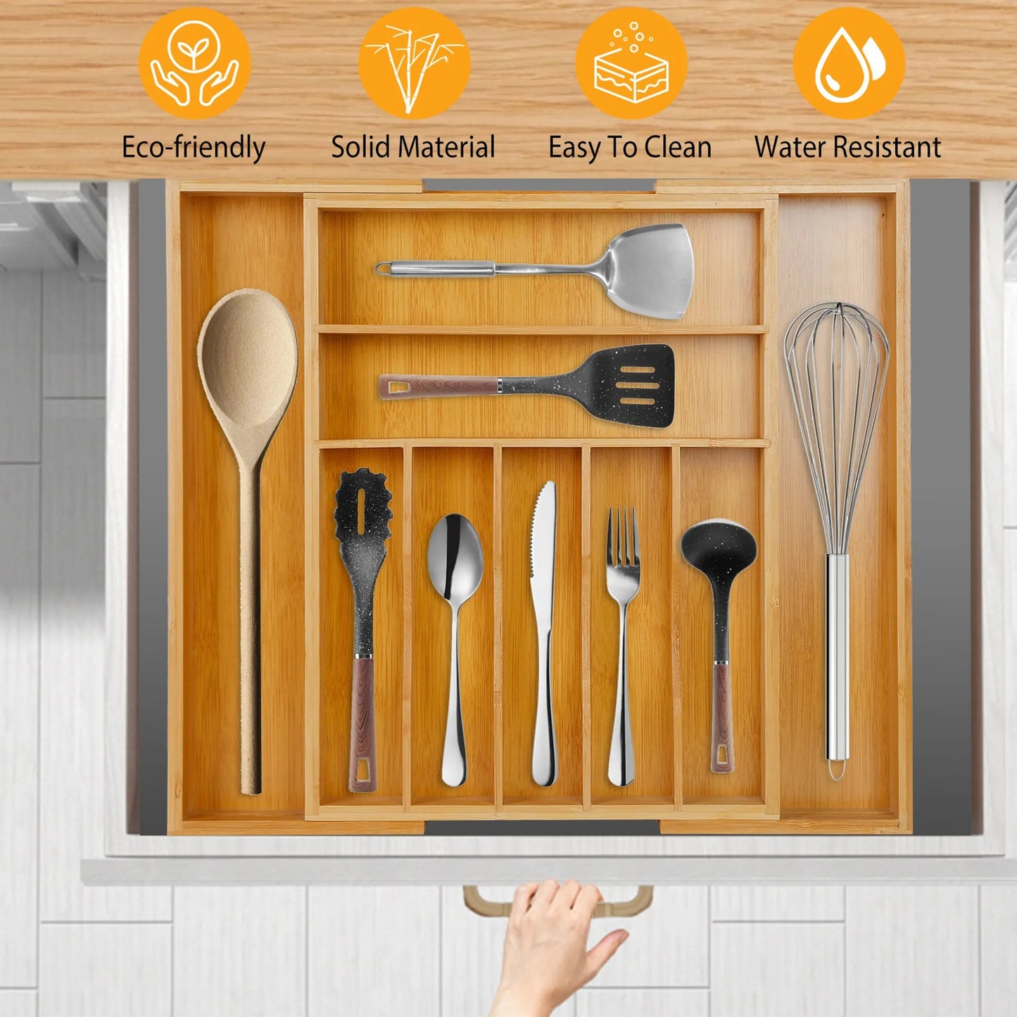 Bamboo Drawer Divider Kitchen