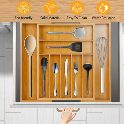Bamboo Drawer Divider Kitchen