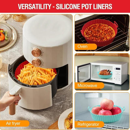 Air Fryer Silicone Liner, 2Pcs Reusable Air Fryer Replacement Basket, Fits 3 to 5 QT Air Fryer, Kitchen Gadgets, Kitchen Accessories, Kitchen Utensils