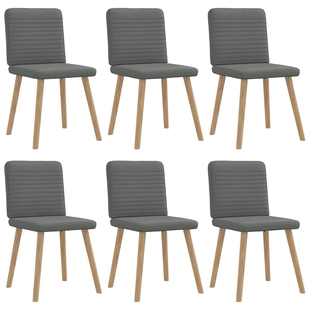 Dining Chairs 6 pcs Dark Gray Fabric