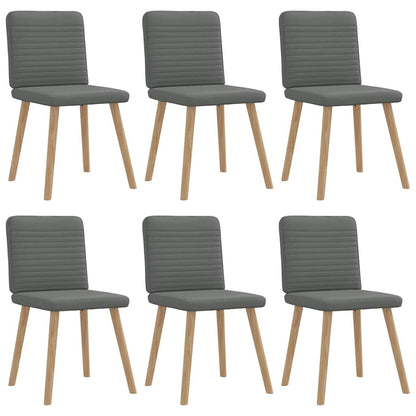 Dining Chairs 6 pcs Dark Gray Fabric