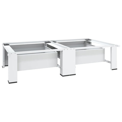 Washing and Drying Machine Pedestal with Pull-out Shelves White