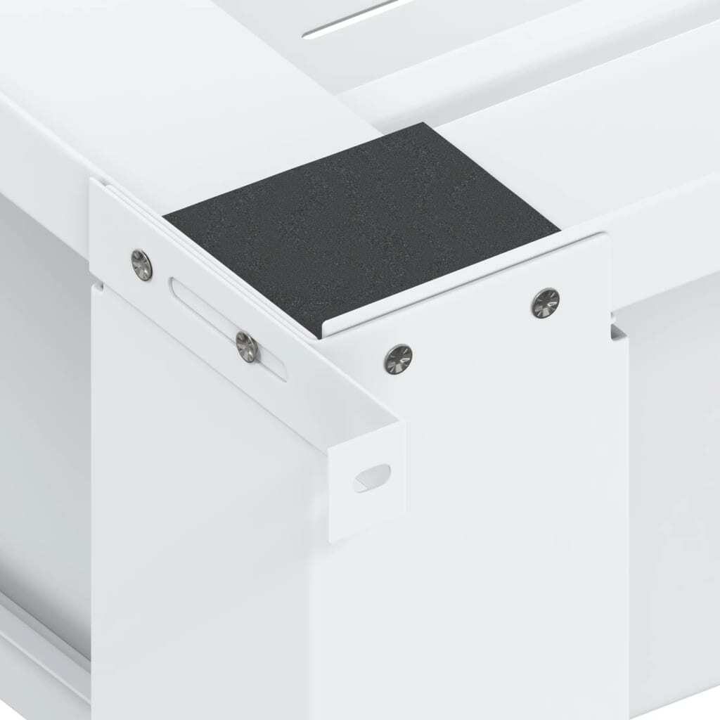 Washing and Drying Machine Pedestal with Pull-out Shelves White
